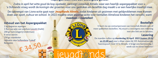 Asperge-actie voor Jeugdfonds Almelo